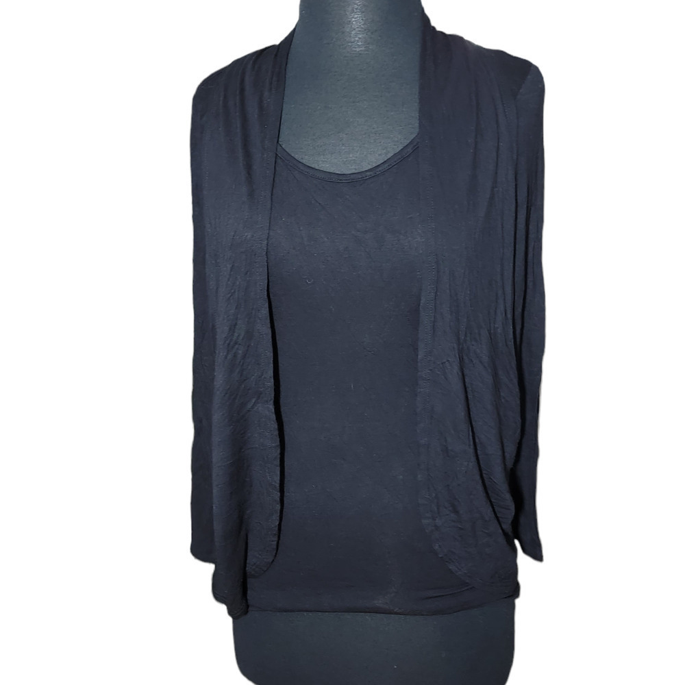 cantata top round neck long sleeve black sz S